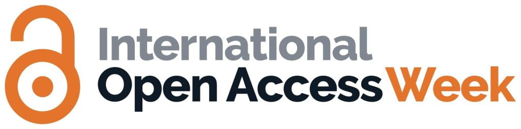 International Open Access Week Logo, with an open orange lock
