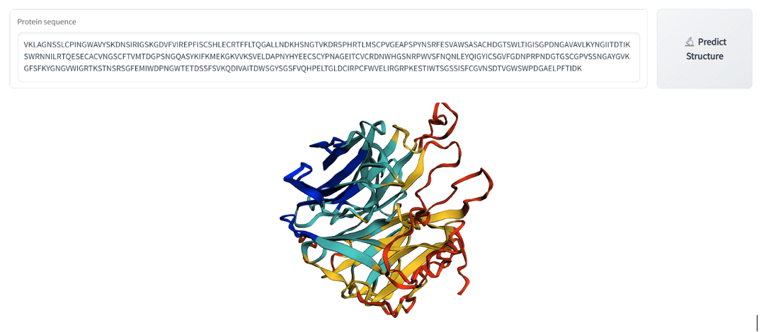 example of a predicted protein structure